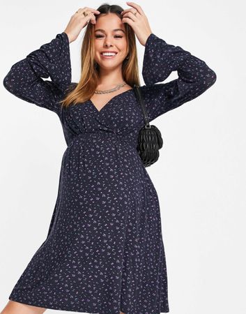 Mamalicious Umstandskleid mit V-Ausschnitt