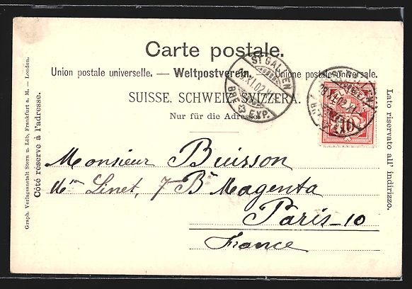 Cartes postales: AK St. Gallen, Vogelvolière, 1902 – D'occasion à Berlin par bartko-reher 1