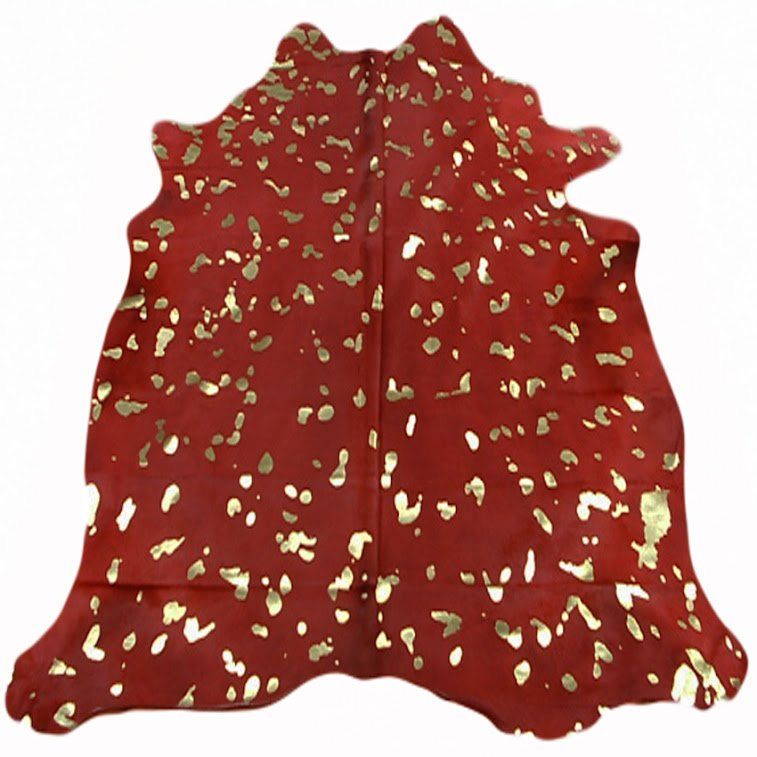 Tappeti: echtes Kuhfell Teppich  Red/Gold – Nuovo e nell'imballaggio originale da Arbedo venduto da patagonialeatherrugs