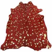 echtes Kuhfell Teppich  Red/Gold