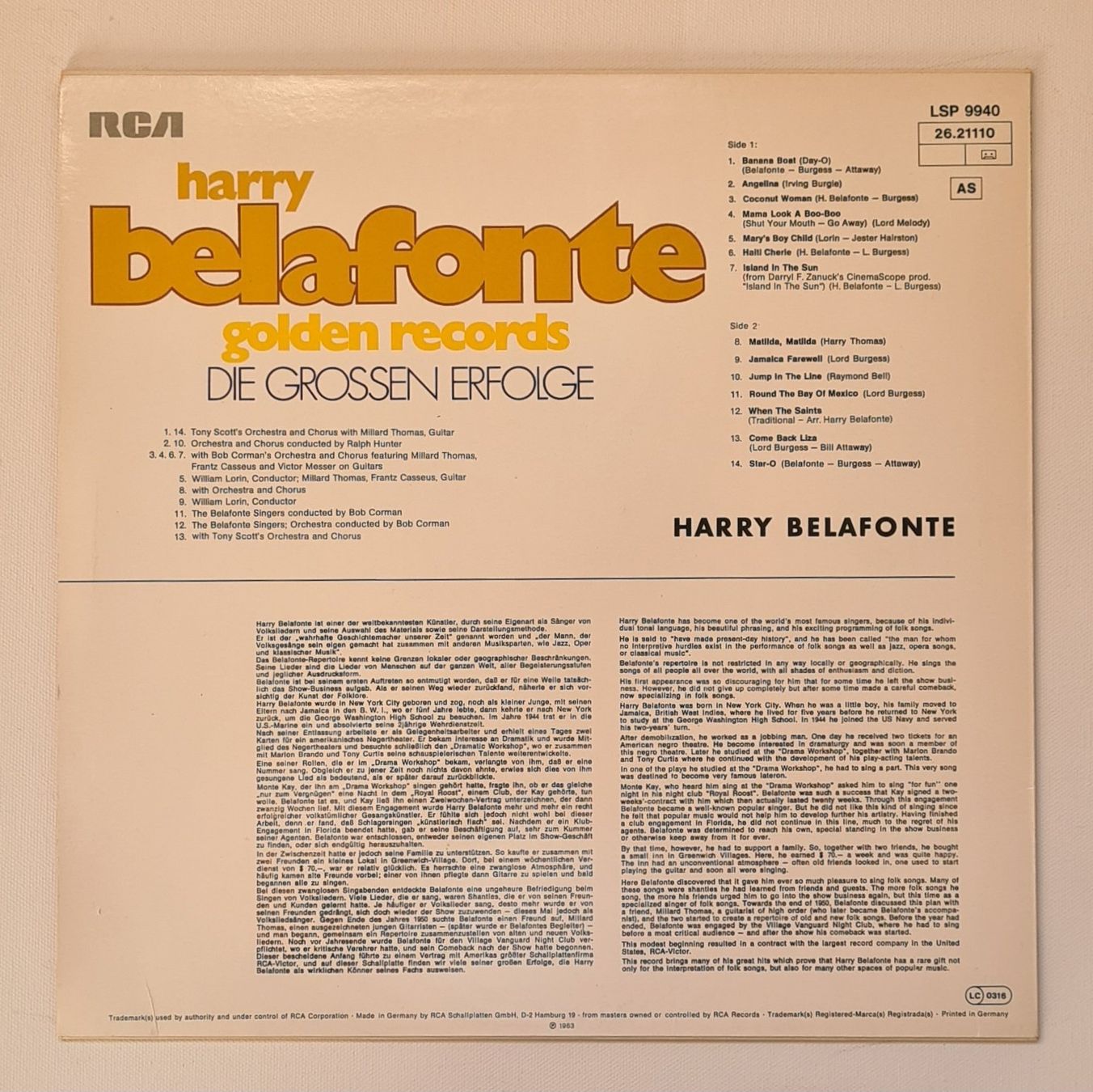 Dischi in vinile: LP | Harry Belafonte | Golden Records – Usato da Dietikon venduto da Jacky1983 1