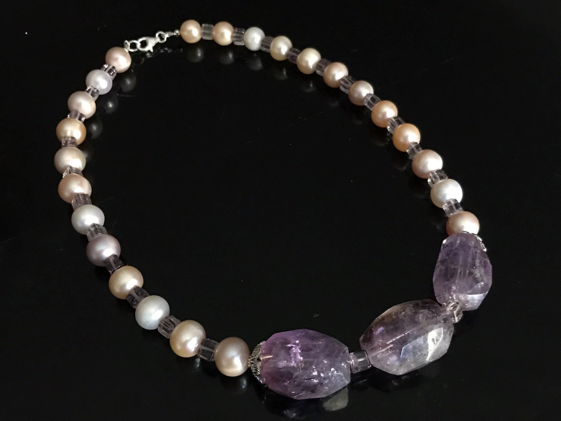 Catenine: Süsswasserperlen, Amethyst Collier NEU – Nuovo (secondo la descrizione) da Basel venduto da Chili007 7