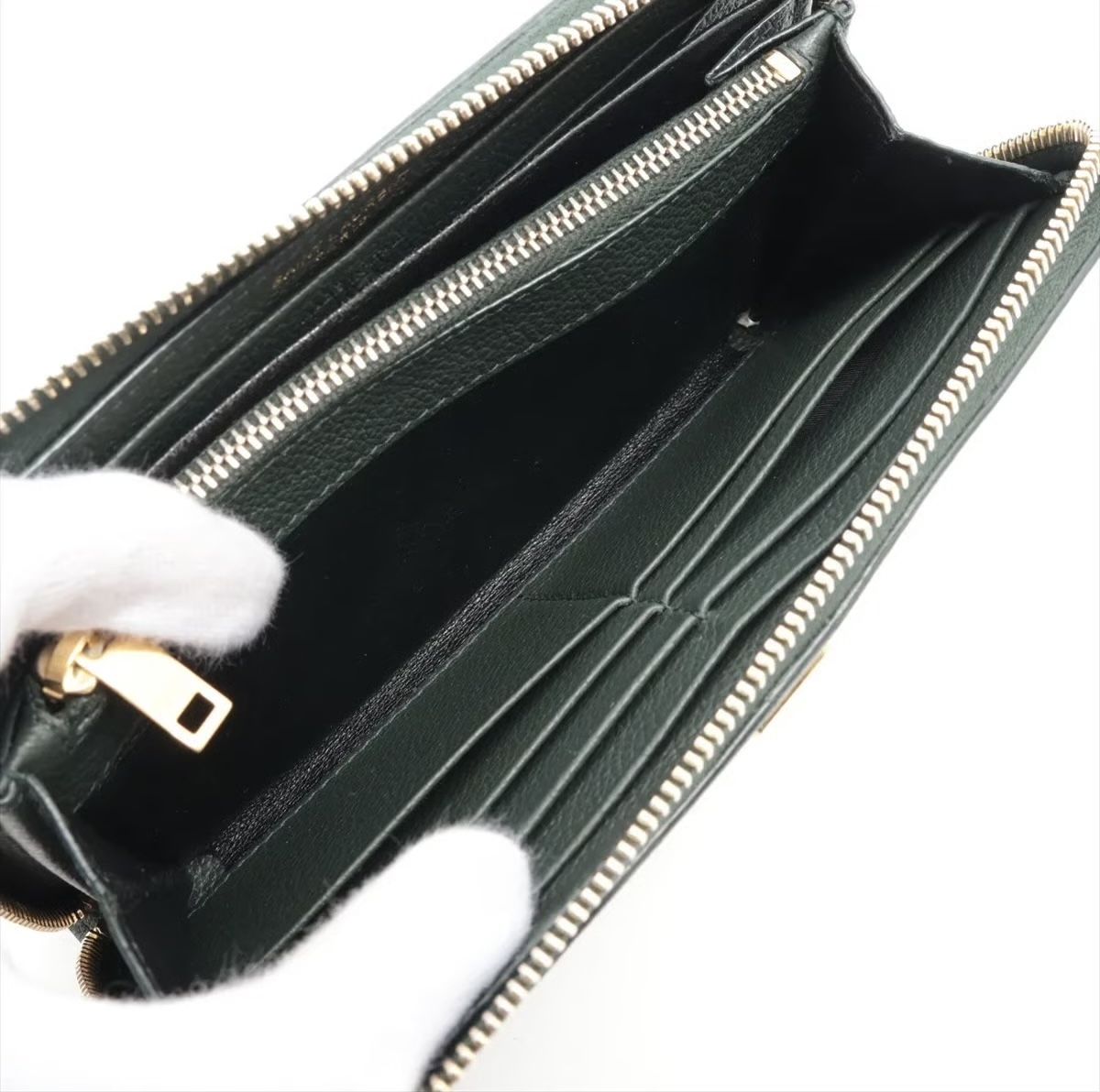 Saint Laurent Portamonete: Saint Laurent Paris Leather Wallet Green - Gratis Versand – Nuovo (secondo la descrizione) da Flawil venduto da HeritageAtelier 7