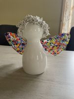 Keramik Engel mit Glasflügel Murano