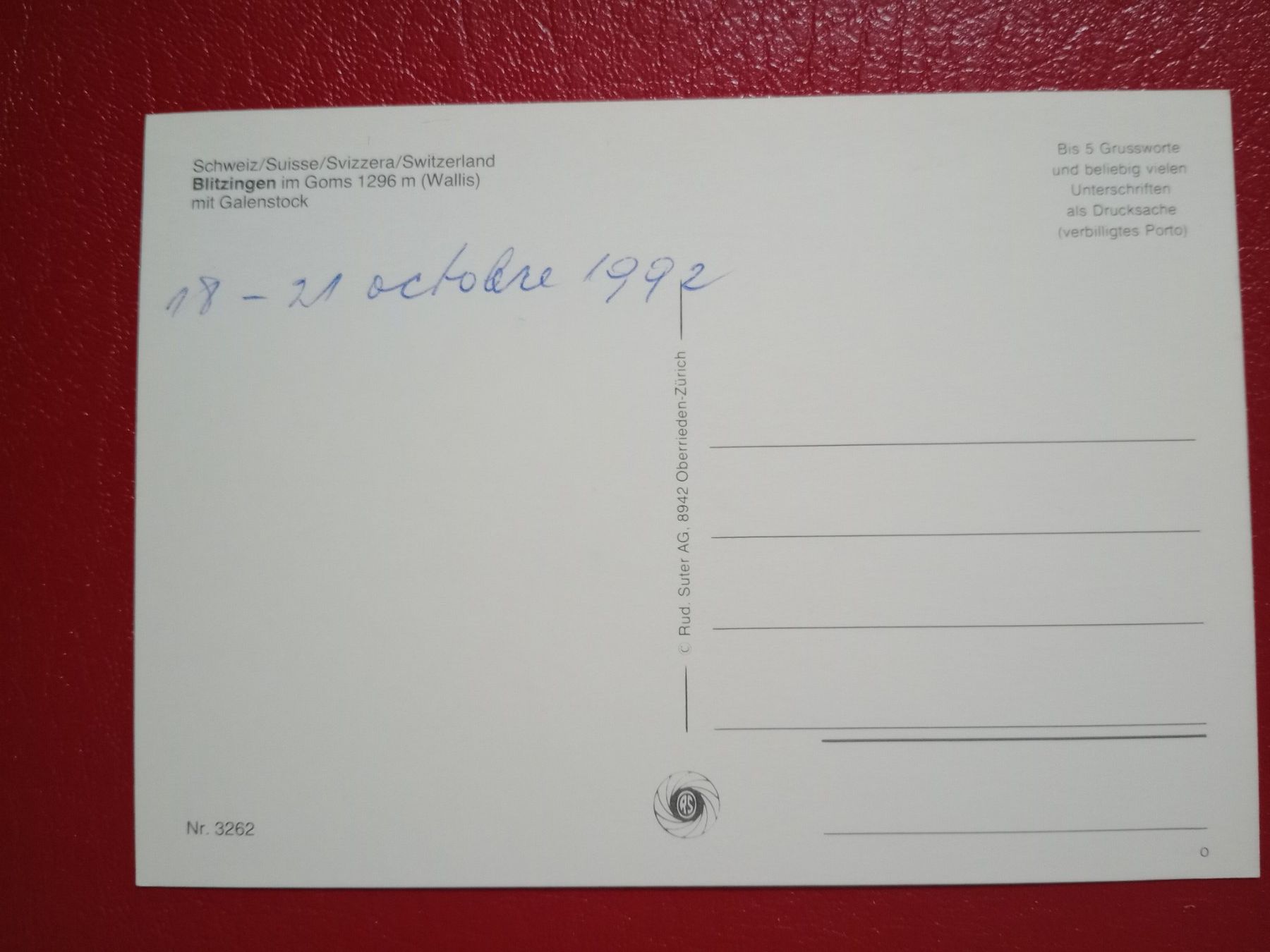 Cartoline postali: Blitzingen Goms Wallis – Usato da Küttigen venduto da Melisch1000 1