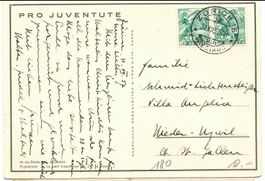 PJ Karte No 180 gest. mit Knick Kat. 12.-- für  1.--