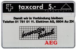 Elektron AG Innovative Technik - seltene Firmen Taxcard
