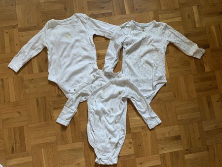 Baby Bodies ( 3 Stk ) 2 Wickelbody 1 Langarm Body Gr 86 92