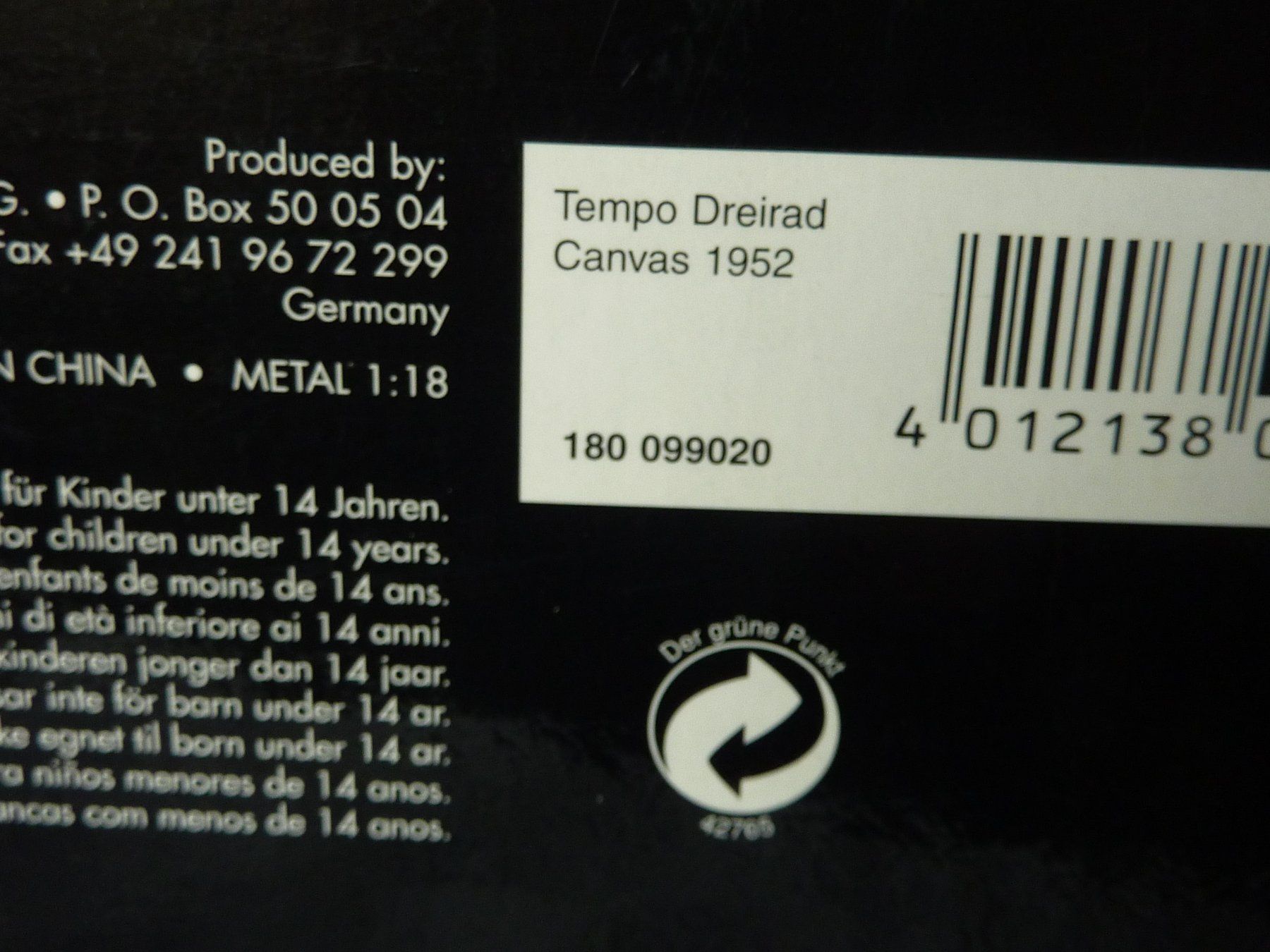Minichamps Modellini d'auto: Tempo Dreirad 1952  1:18 – Nuovo (secondo la descrizione) da Dürrenäsch venduto da modellautos4you 3