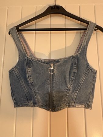 Jeans Top mit Reissverschluss blau neuwertig