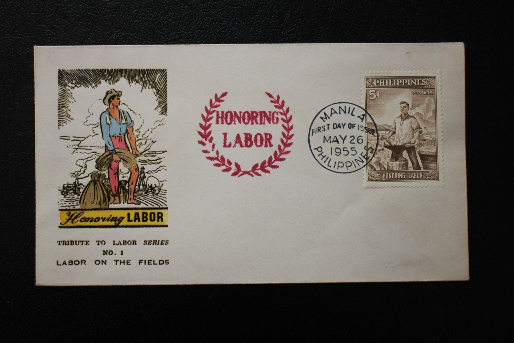 Tutti i francobolli: Philippinen Briefmarke "Honoring Labor" Manila 1955 – Usato da Wiedlisbach venduto da han_n6ff