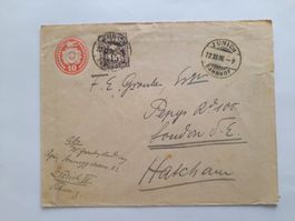 10Rp Tüblibrief + 15Rp Zusatzfrank, ZÜRICH 22.XI.06 > ENGLAN