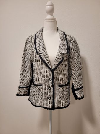 Designer Kriss Blazer Jacke schwarz-weiss