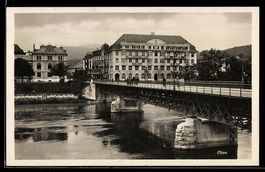 AK Olten, Flusspartie mit Brücke und Gebäuden
