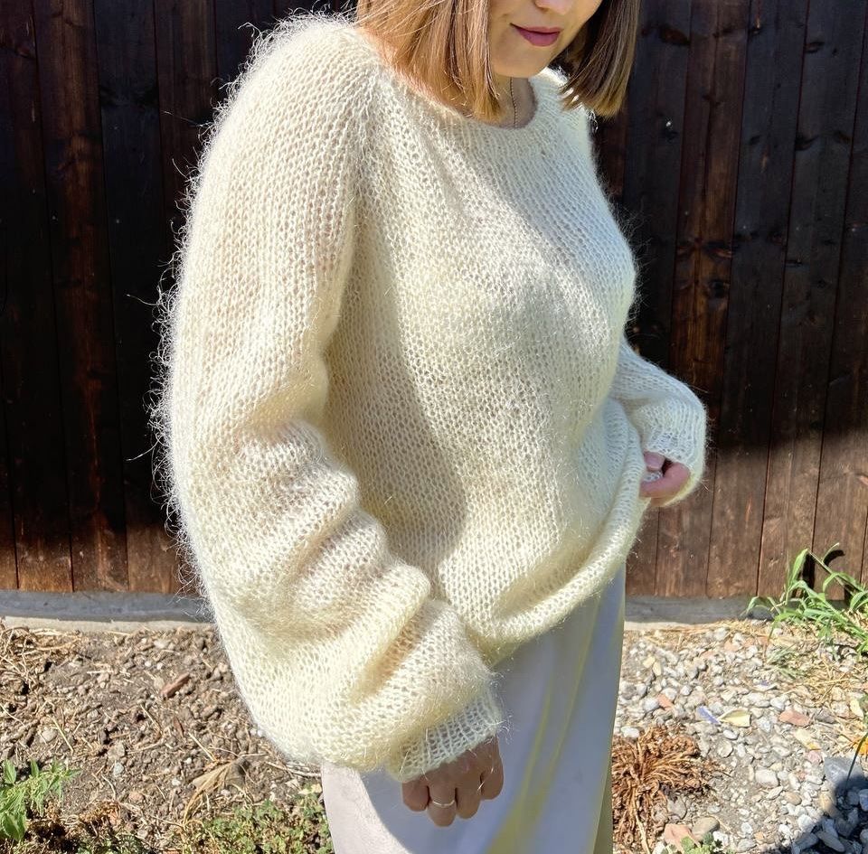 Maglioni & Felpe: Handgestrickter Mohair-Pullover – Größe M – Nuovo e nell'imballaggio originale da Rüthi (Rheintal) venduto da gro_b2bz 3