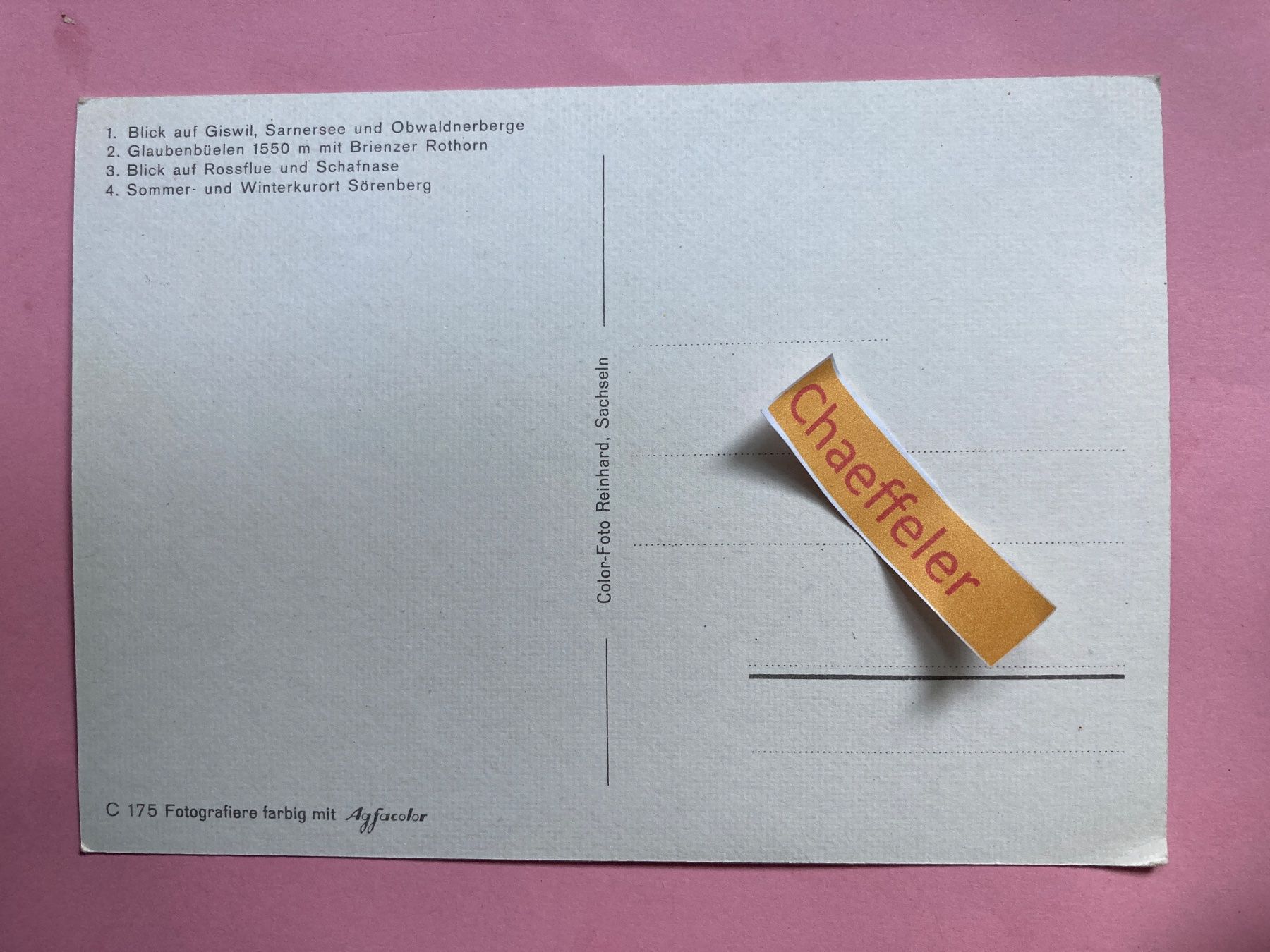 Cartes postales: Panoramastrasse Giswil - Sörenberg – D'occasion à Zürich par Chaeffeler 1