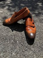 Bally Herren Doppelmonk Schuhe Cognac Leder, Gr. 42 (8.5 EU)