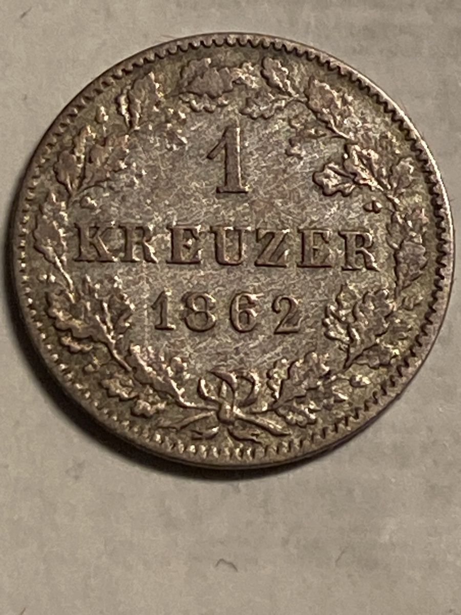 Tutti le monete: Wurtemberg, 1 kreuzer 1862 argent, Billon – Usato da Corsier-sur-Vevey venduto da Ginoarturo