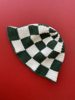 Handgemachter, neuer Buckethat Schachbrettmuster grün weiss 