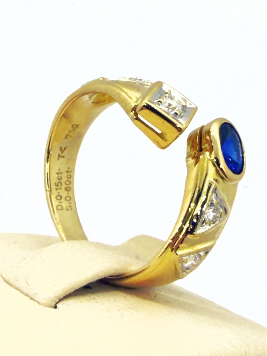 Anelli: 750 Gold Ring mit Saphir und Brillanten – Nuovo (secondo la descrizione) da Murg venduto da MTGold 1
