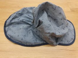 Schonnenhut mit Nackenschutz, Flapper, Gr. 54/55, blau Anker