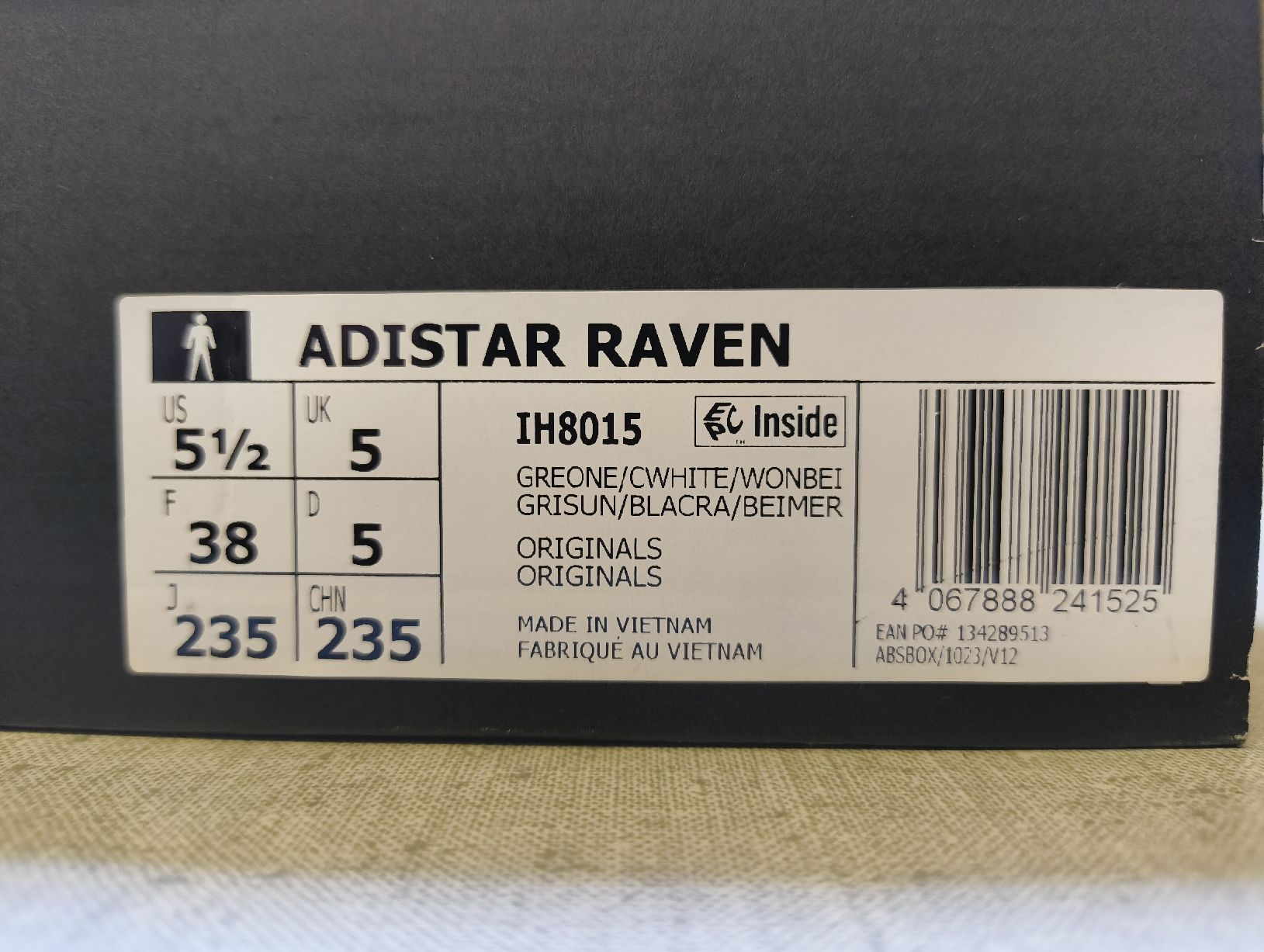 Adidas Herrenschuhe: Adidas Adistar Raven, Grau/Weiss, Gr. 38 – Neu und originalverpackt aus Uitikon Waldegg von PJLS1 4