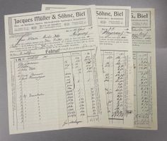 1917/21/23 drei Rechnungen Jques Müller&Söhne Biel, Fabrik