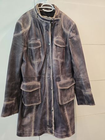 Vintage Damen-Ledermantel von HEINE, Grösse 44, Top Zustand