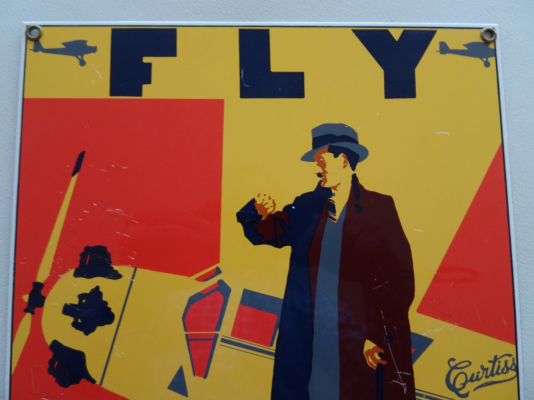 Insegne: Aviatik   -   älteres Emaille Schild Flugzeug – Usato da Vitznau venduto da Mina60 7