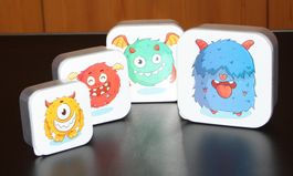 4 Znüni-Boxen Vorrats-Dosen  Deckel m. Motiven div. Gr.  NEU