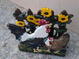 Vintage Figur aus schwerem Gusseisen Wandhalter