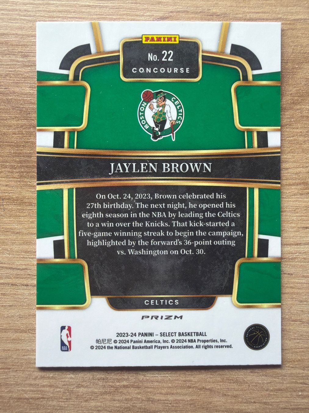 Cartoline: NBA Jaylen Brown RED ICE Concourse Select 23/24 – Usato da Netstal venduto da Clutch79Cardz 1