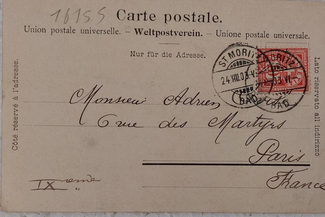 Cartoline postali: St. MORITZ - DORF  -  1903 – Usato da Delémont venduto da Domdom1 1