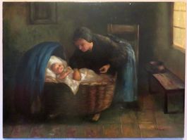 Ölgemälde auf Holz, sign. Braun, um 1900