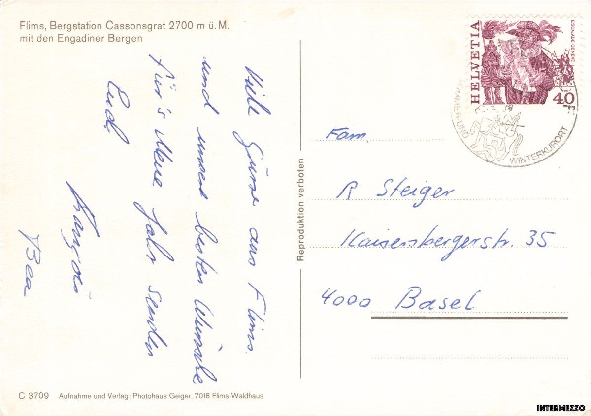 Cartoline postali: Flims GR // Luftseilbahn Cassons Cassonsgrat Bergstation – Usato da Basel venduto da intermezzo12 1