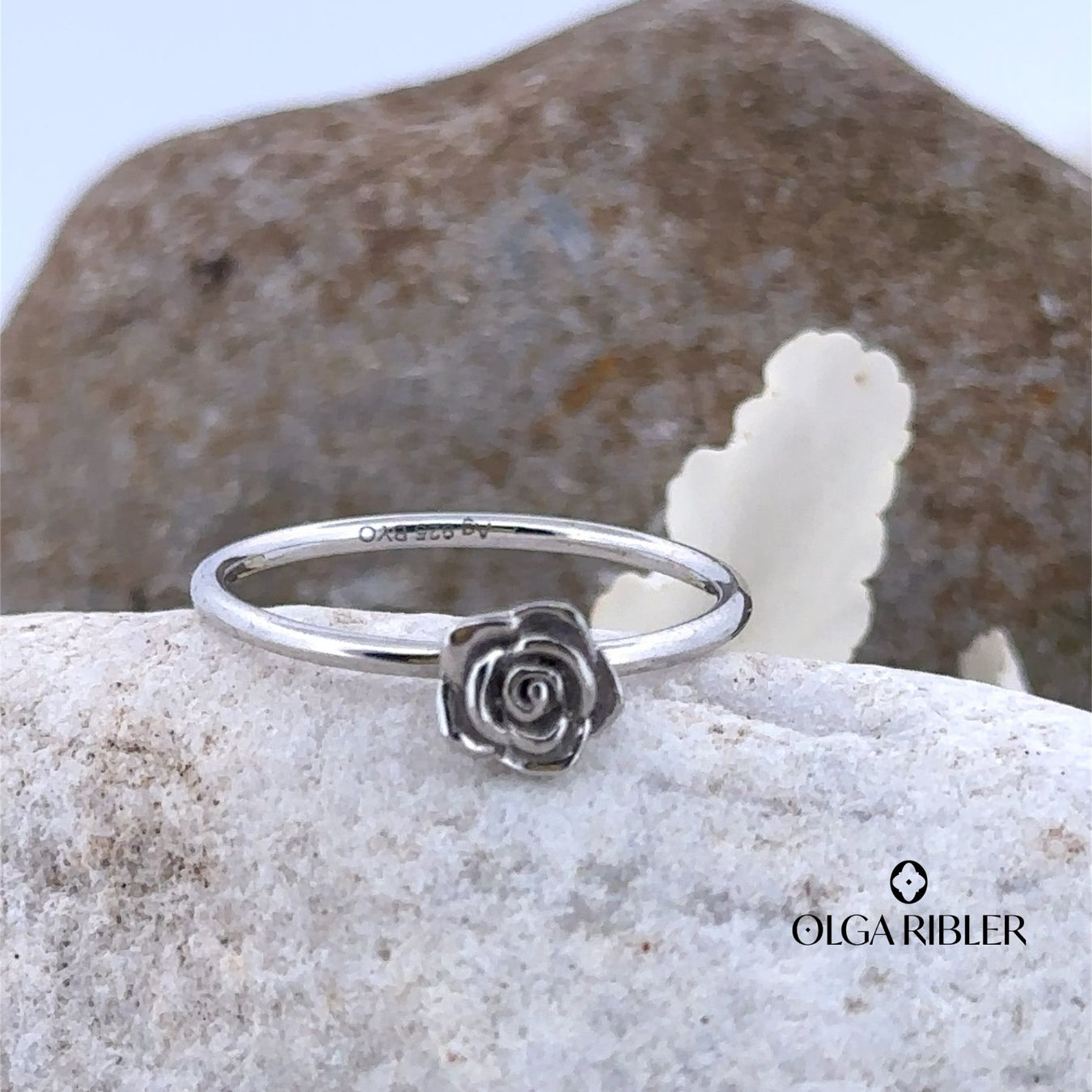 Olga Ribler Anelli: Feiner Silber Ring 925 mit Rose Grösse 50 – Nuovo (secondo la descrizione) da Luzern venduto da Schmuckoutlet 3