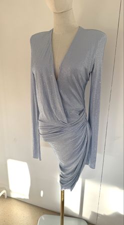 Alexandre Vauthier Kristall-Minikleid Hellblau – Gr. 38 