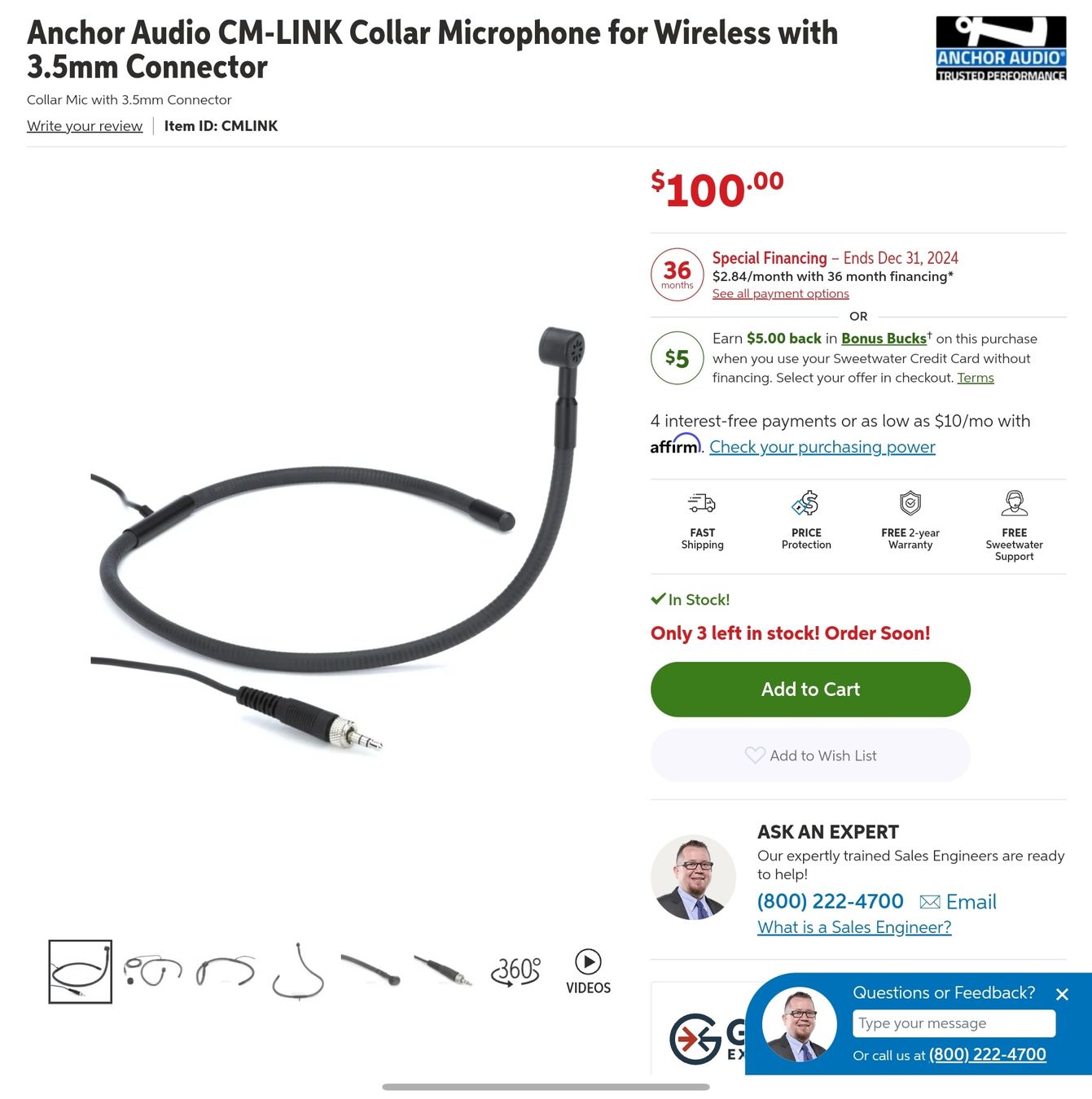 Mikrofone: Anchor Audio CM-LINK Collar Microphone 3.5 mm – Gebraucht aus Geneve von T36 4