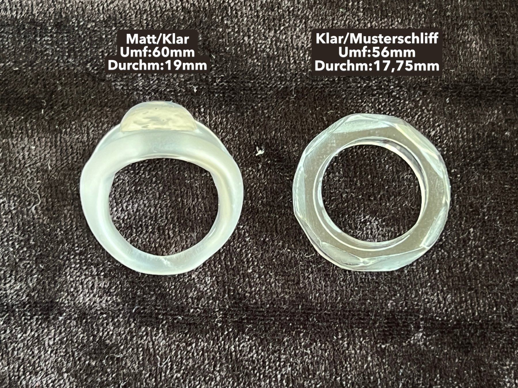 Anelli: Glas-Fingerringe Set, 5 Stück – Usato da Zürich venduto da Drahtzug 2