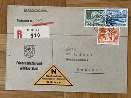 Ganzsache Friedensrichteramt Willisau Stadt, 1957