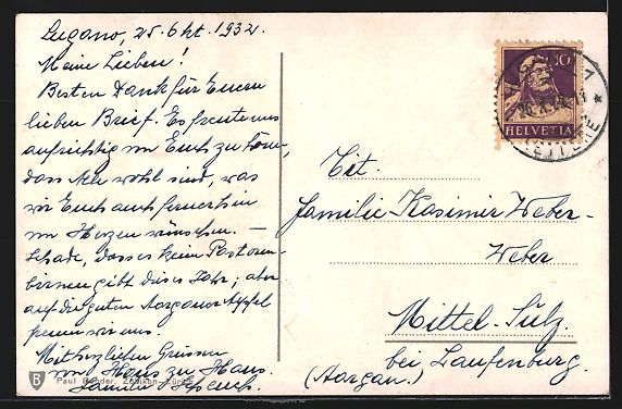 Cartoline postali: AK Lugano, Giardino pubblico, 1932 – Usato da Berlin venduto da bartko-reher 1
