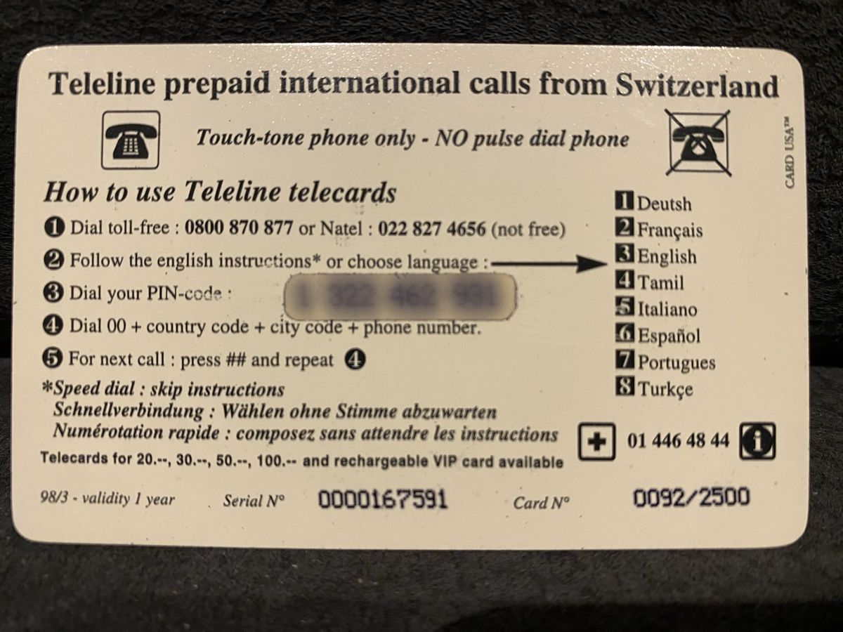 Telefon- & Taxkarten: Teleline – Gebraucht aus Lausanne von babacard10 1