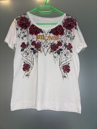 Just Cavalli Damen T-Shirt Rosen Print S/M