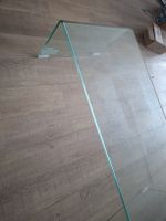 Glastisch gebogen transparent Masse 100x60x35 cm