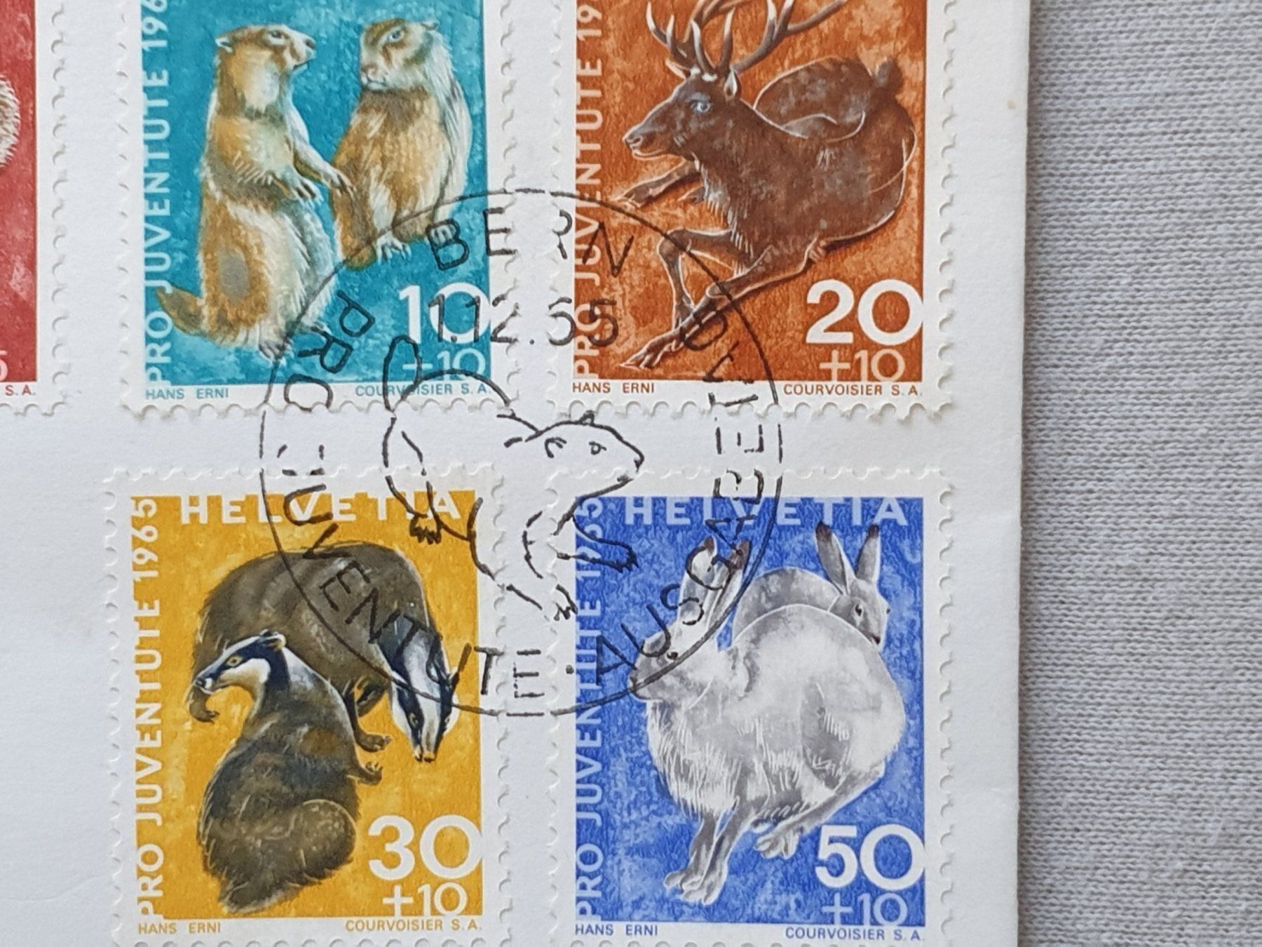 Tutti i francobolli: (12)   Pro Juventute 1965 mit ET Stempel – Usato da Schwarzhäusern venduto da Inot3 2