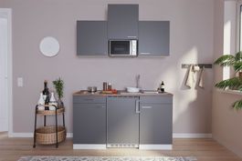 634 Singleküche Küchenzeile 150cm W/G - Küche Einbauküche