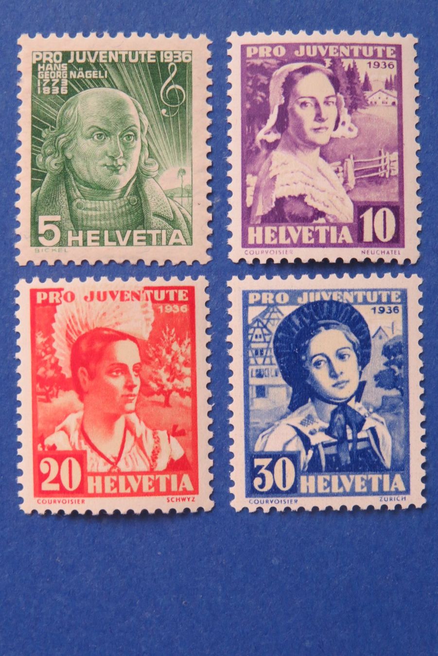 Tous les timbres: Pro Juventute-Serie 1936 'Trachten' postfrisch** – Neuf (Voir description) à Brunnen par Kumari