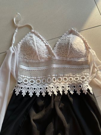Kleid mit Hosenrock und Volant