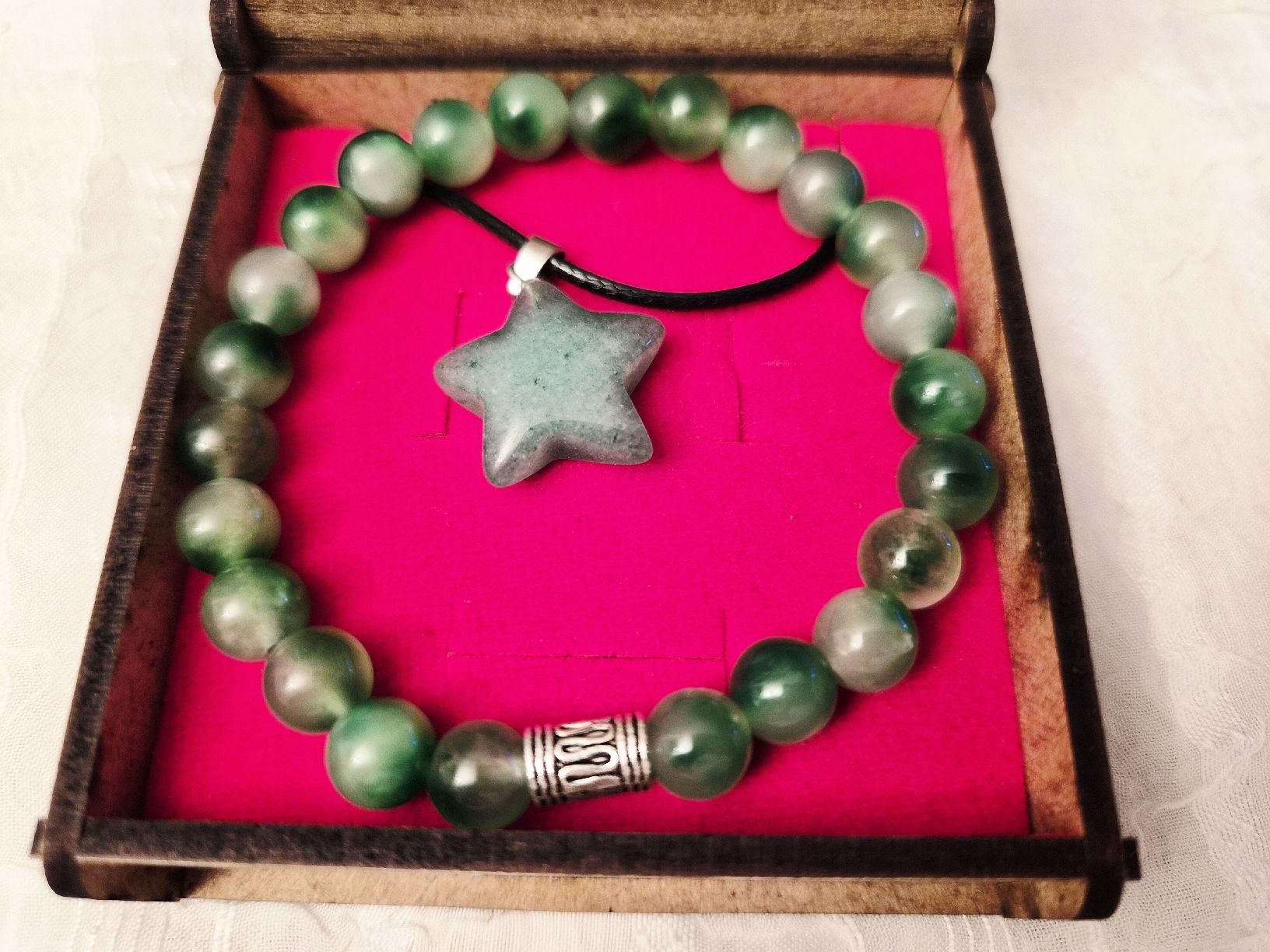 Bracciali & Braccialetti: Jade Edelstein Armband Elastisch mit Halskette – Nuovo e nell'imballaggio originale da Dietikon venduto da Eleda