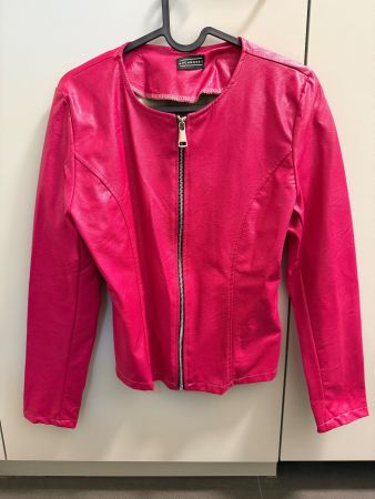 Damenjacke Muchmoney Kunstleder pink Reissverschluss